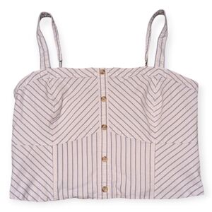 Abercrombie & Fitch Blue White Cotton Strip Crop Top Tank Nautical Summer Boho